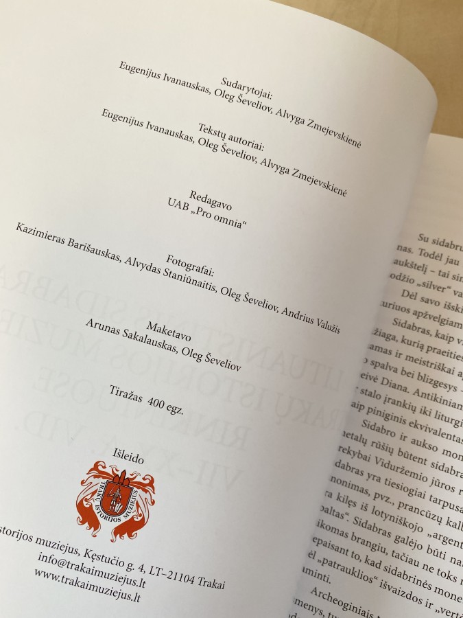 Lituanistinis sidabras Trakų istorijos muziejaus rinkiniuose VII - XX a. vid.